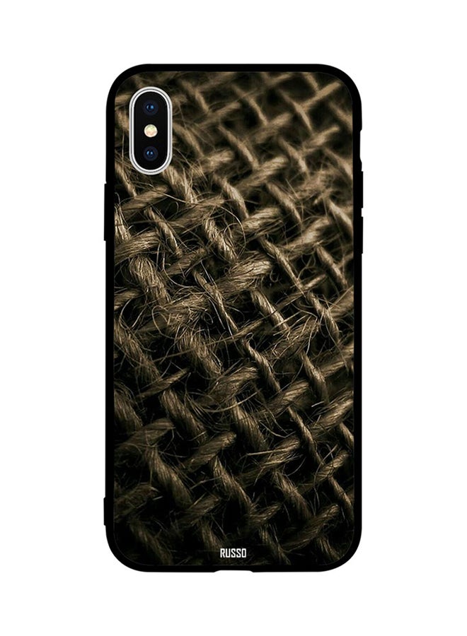 CIELITO - Protective Case Cover For Apple iPhone XS Jute Stitched Pattern - Image 1