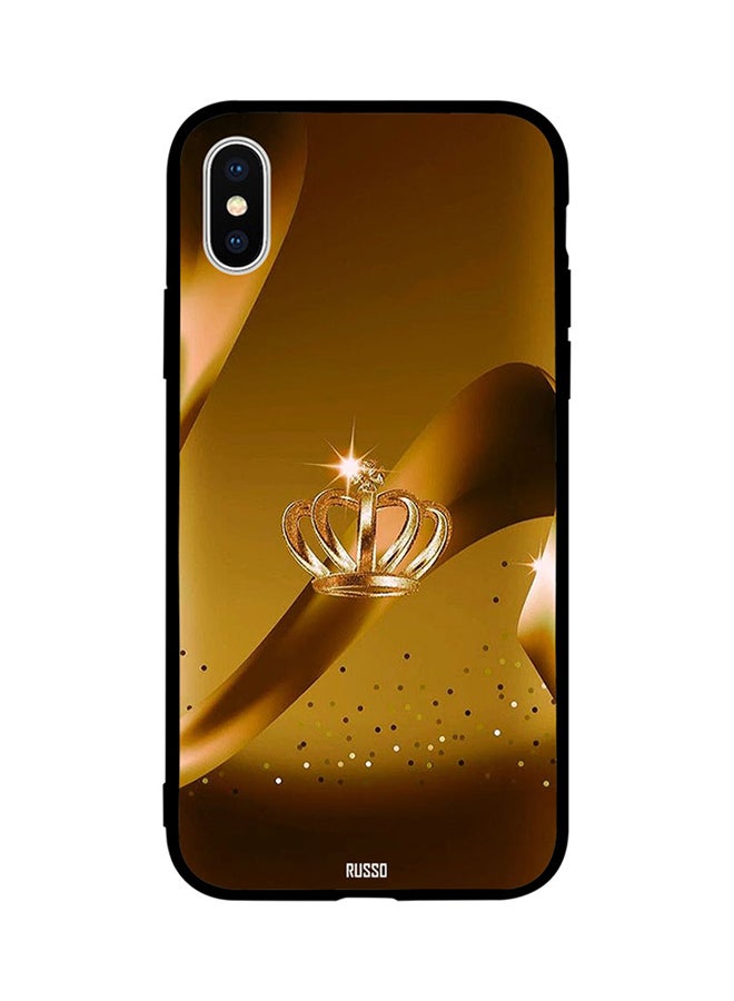 CIELITO Protective Case Cover For Apple iPhone XS Golden Diamond Crown