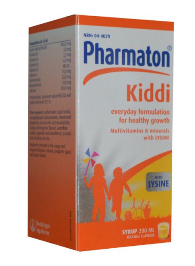 Pharmaton Kiddi Multi Vitamins Minerals With Lysine Syrup