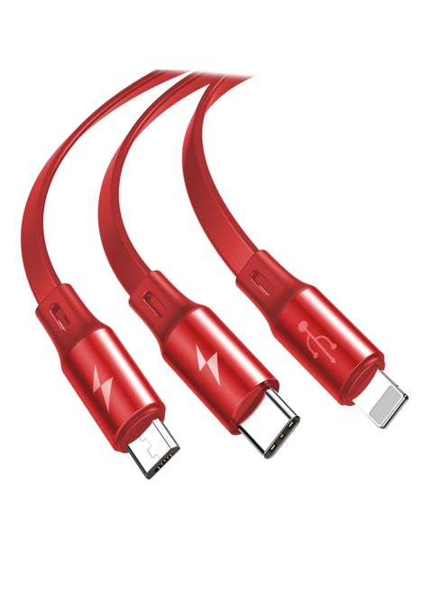 3-In-1 Data Sync And Charging Cable Red