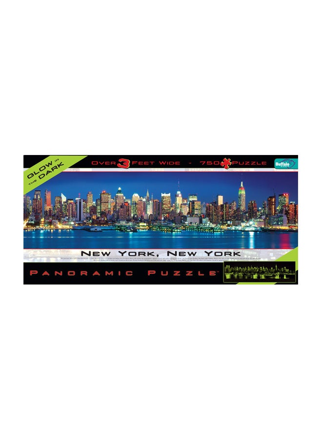 بافلو جايمز لعبة أحجية تركيب الصور المقطعة، بتصميم مدينة نيويورك المضيئة في الظلام، مكونة من 750 قطعة طراز 140-NYGD - Image 1