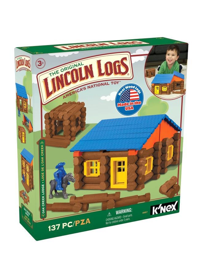 K'NEX 857 137-piece Lincoln Logs Oak Creek Lodge Building Set 857 137 3+ Years - Image 2