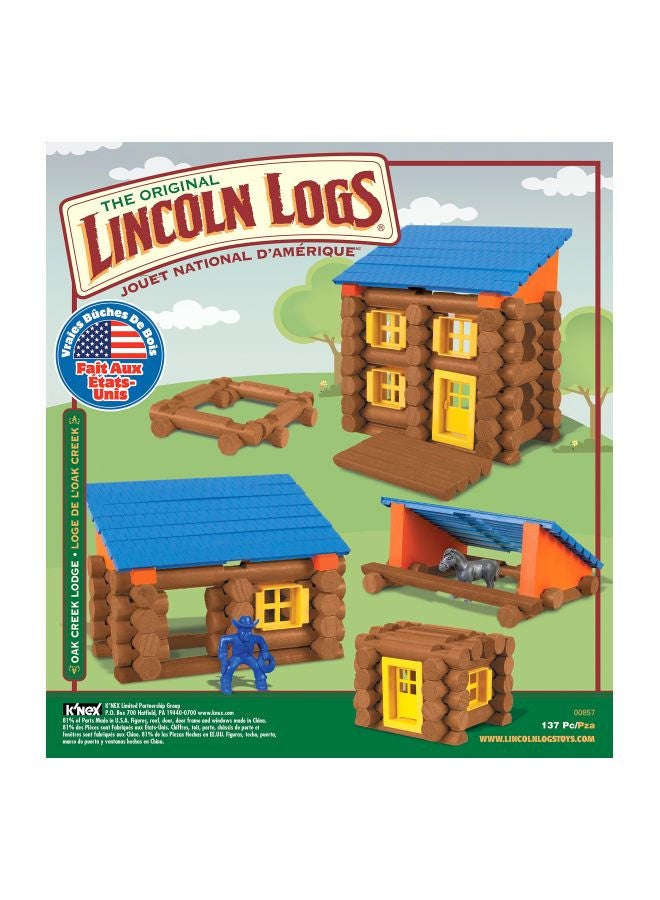 K'NEX 857 137-piece Lincoln Logs Oak Creek Lodge Building Set 857 137 3+ Years - Image 3