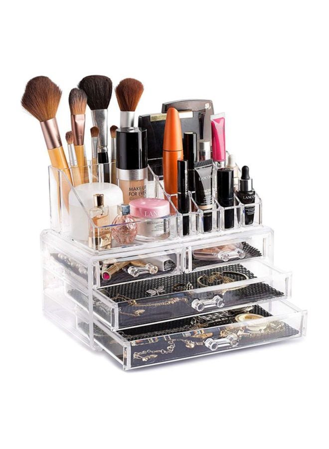 منظم أدوات تجميل مكوَّن من 4 أدراج شفاف - Image 2