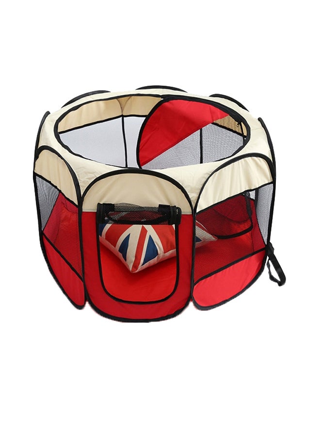 Outdoor Foldable Pet Kennel Fence Playpen Red/White 45cm - Image 3