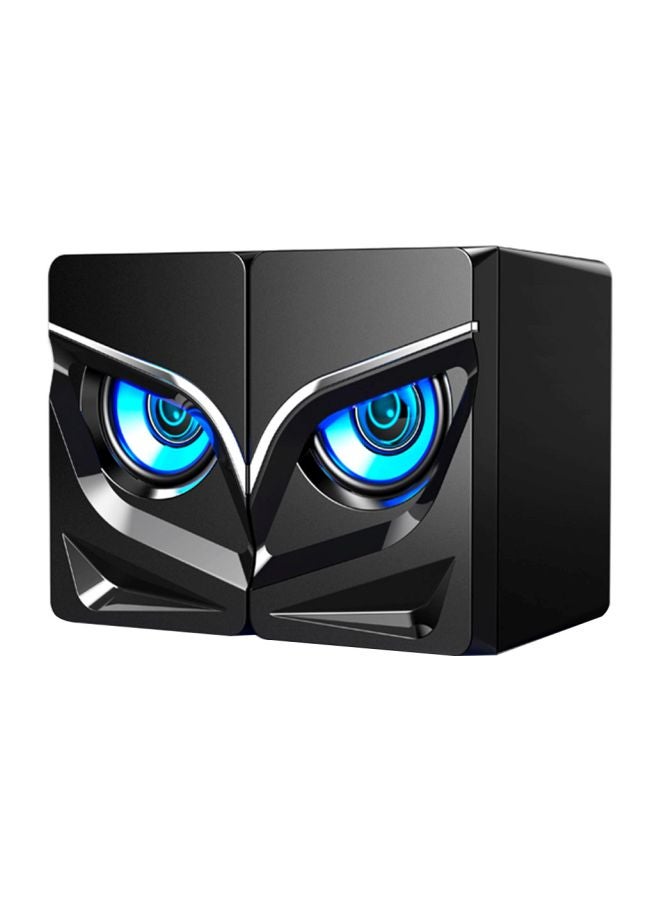 مكبر صوت مكتبي بمنفذ USB 2.1 طراز V128 الأسود / الأزرق
