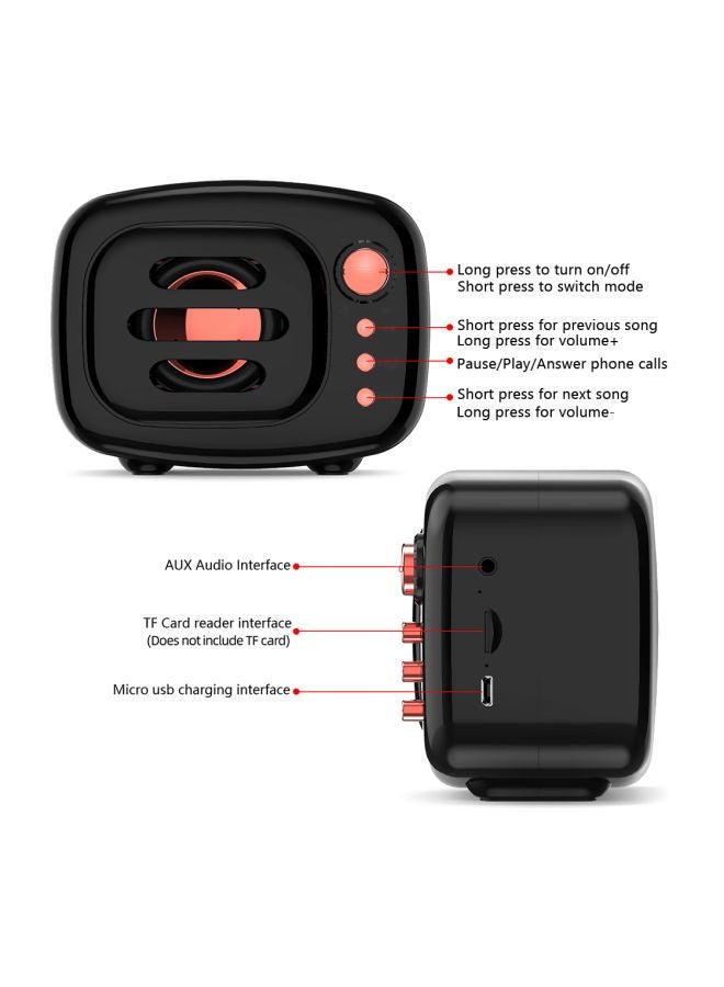 B11 Portable Bluetooth Stereo Speaker V7326B Black - Image 3