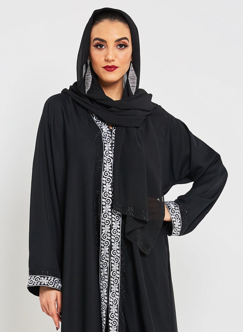 Floral Border Abaya Black - v1584254753/N35115040V_4