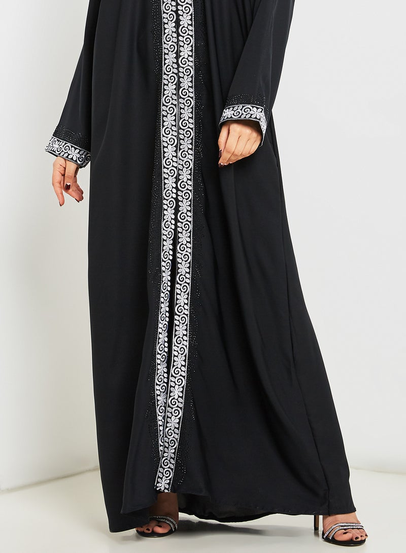 Floral Border Abaya Black - v1584254754/N35115040V_3