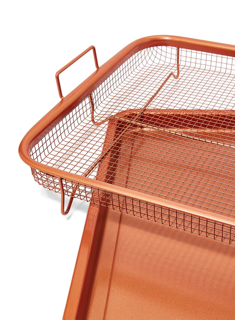 copper chef 2-Piece Crisper Oven Air Fryr Brown 30centimeter  - Image 3