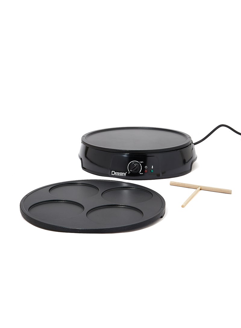 DESSINI 2-In-1 Non-Stick Crepe Maker 1200 W 9000 Black  - Image 2