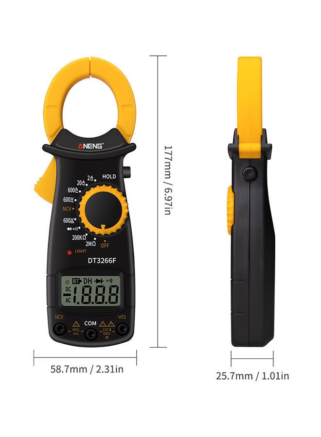 ANENG Digital Clamp Handheld Multimeter Black/Yellow  - Image 2