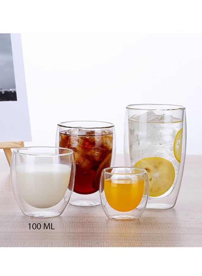 بلاك ستون طقم أقداح زجاجية بجدار مزدوج مكون من 4 قطع شفاف 100ملليلتر - Image 3