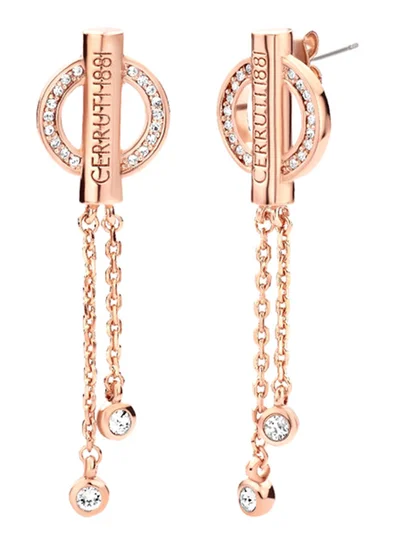 CERRUTI 1881 Stainless Steel Logo Earrings