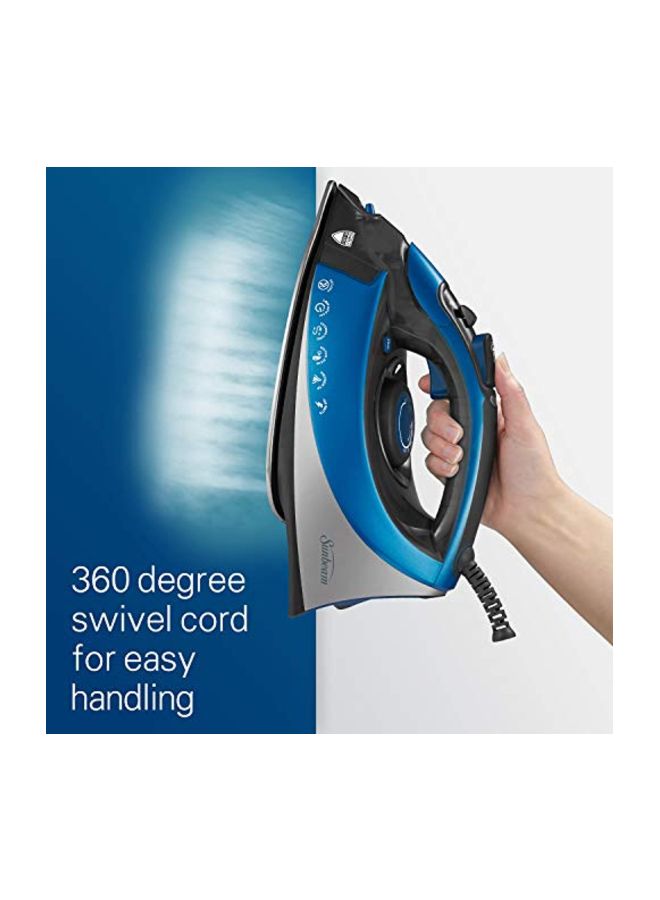 Sunbeam - Turbo Steam Iron 1500W 1500.0 W GCSBCS-200-000 Blue/Black - Image 1