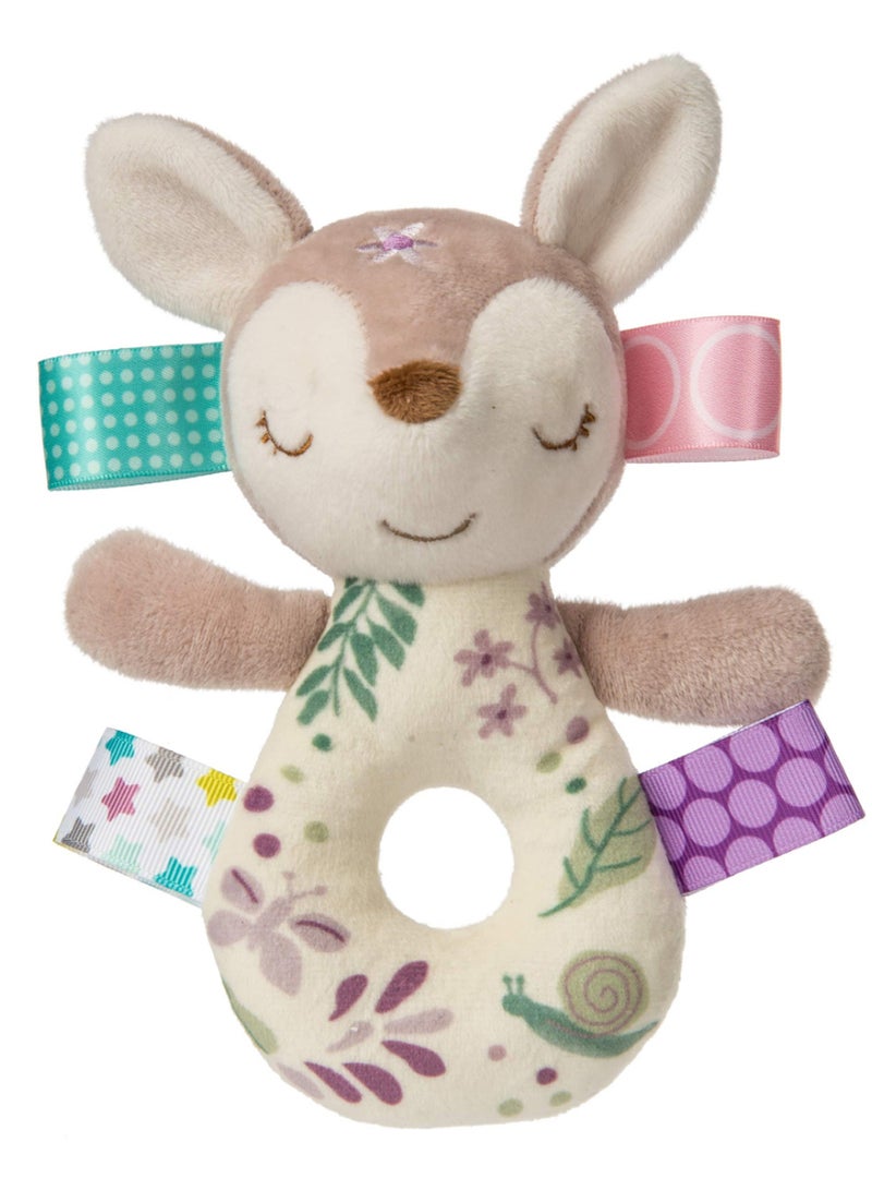 Taggies Embroidered Soft Ring Rattle 6inch  - Image 1