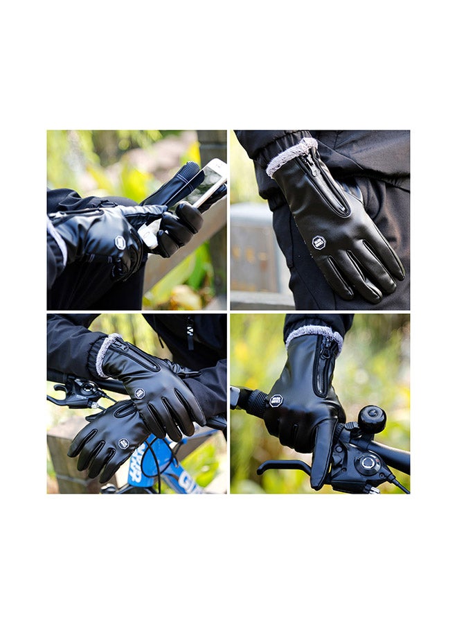 kyncilor Full Finger Leather Warm-Keeping Cold Weather Windproof Cycling Gloves 25 X 17cm  - Image 3