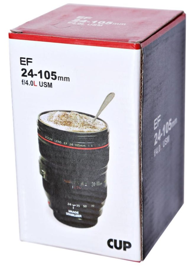 Generic - Camera Lens Style Coffee Mug With Cover Black 13 x 8 x 8cm - Image 1