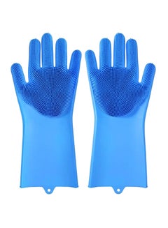 Pair Of Dishwashing Silicone Gloves Blue