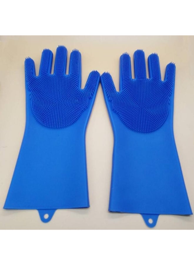 Generic - Pair Of Dishwashing Silicone Gloves Blue - Image 1
