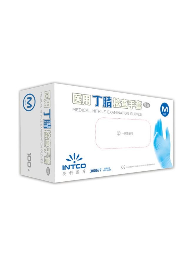 100-Piece Disposable Nitrile Examination Glove Blue L - Image 2