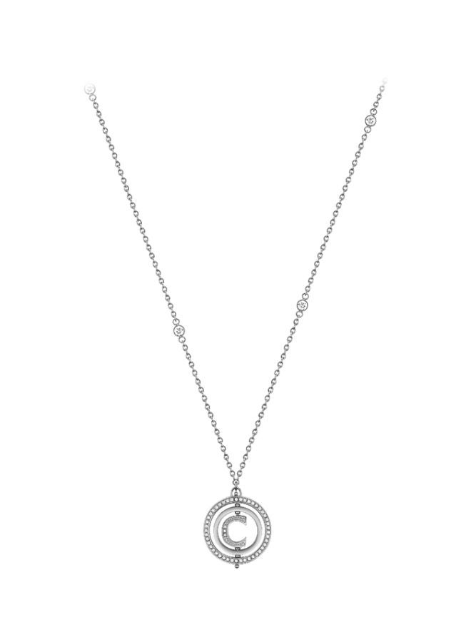 قلادة مرصعة بحجر من الاستانلس ستيل