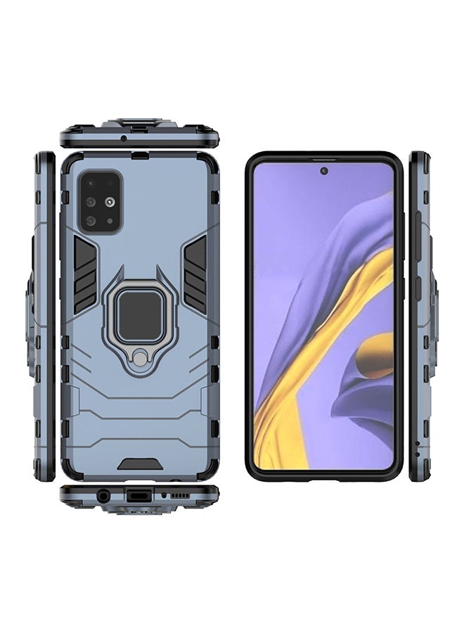Protective Case Cover With Finger Ring For Samsung Galaxy A51 Blue - Image 2