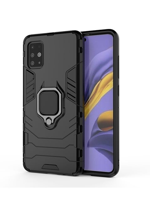 Protective Case Cover With Finger Ring For Samsung Galaxy A51 Black