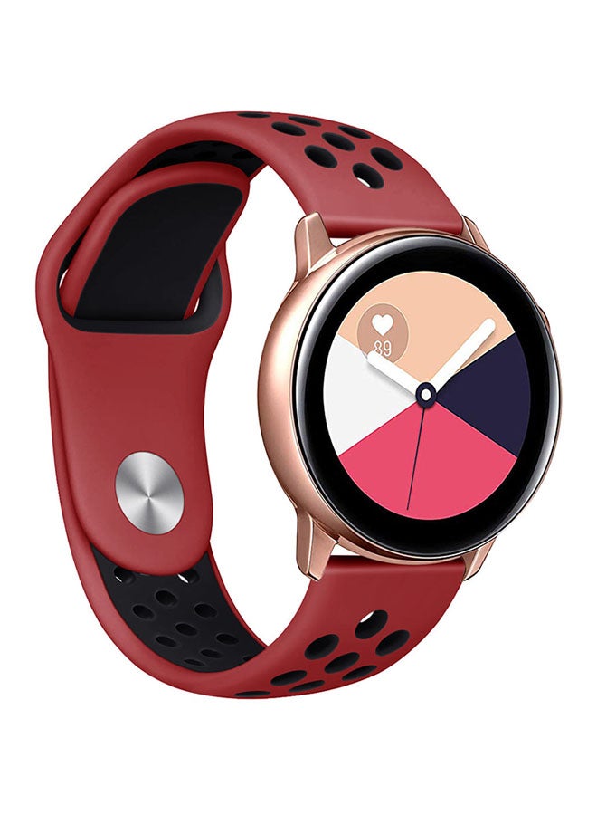 أتوكيت سوار بديل لساعة سامسونج أكتيف/أكتيف 2 أحمر وأسود - Image 1