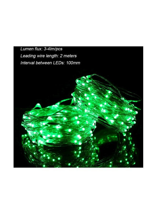 شريط إضاءة LED بسلك نحاسي بتصميم فانوس يعمل بالطاقة الشمسية أخضر 12 x7 x7سم - Image 2