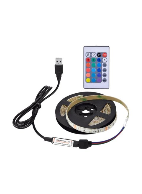 شريط إضاءة LED بإضاءة متعدّدة الألوان RGB مع جهاز تحكّم عن بعد متعدد الألوان 20 x2 x18سم