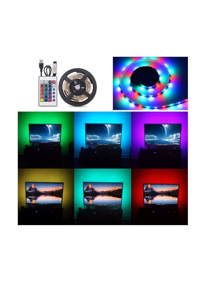 ماركة غير محددة - شريط إضاءة LED بإضاءة متعدّدة الألوان RGB مع جهاز تحكّم عن بعد متعدد الألوان 20 x2 x18سم - Image 1