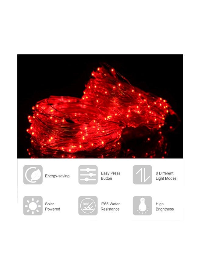 شريط إضاءة LED للزينة يعمل بالطاقة الشمسية أحمر 12 x7 x7سم - Image 4