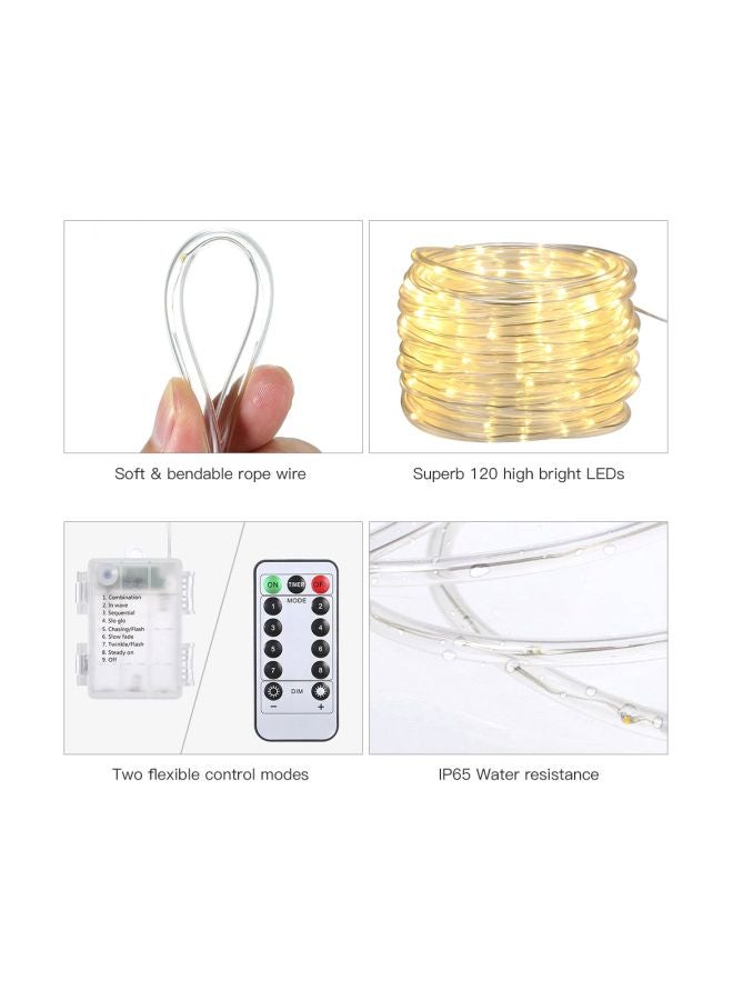 حبل إضاءة LED يعمل بالبطارية مع جهاز تحكم عن بعد أبيض دافئ 15x7x15سم - Image 2