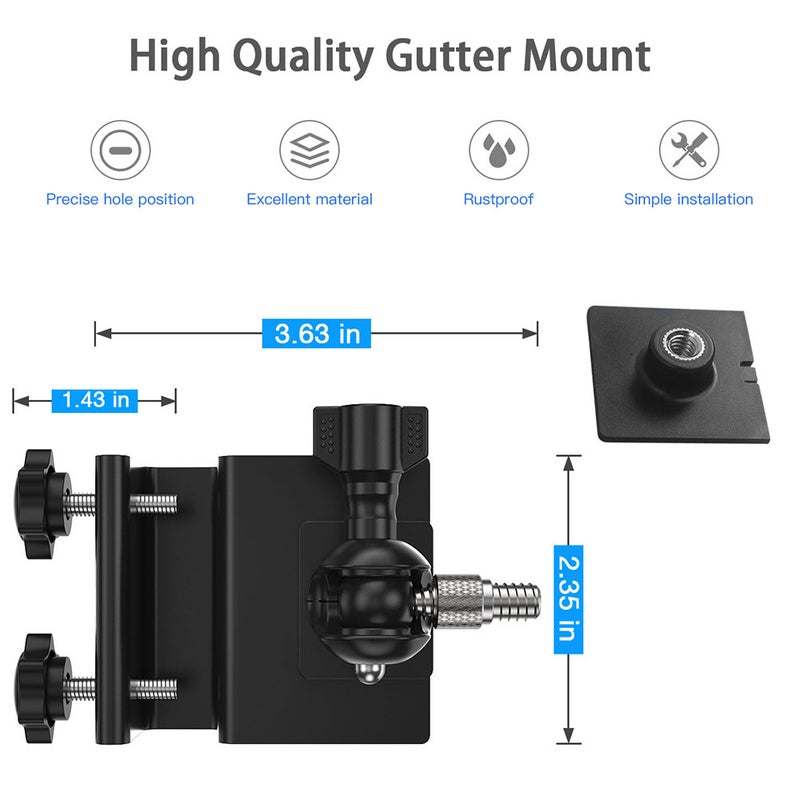 Gutter Mount Holder For Ring Solar Panel Black  - Image 4