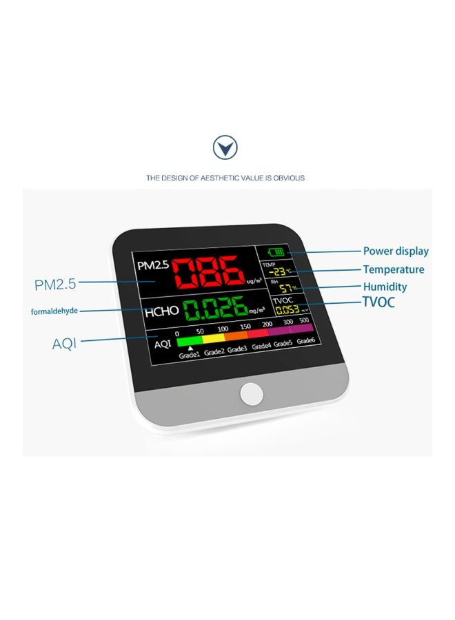 AQI Detector Thermometer With Hygrometer multicolour 13.00x9.00x13.00cm  - Image 2