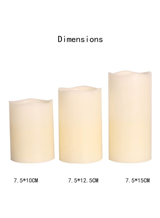 Cool Baby 3-Piece Candle Light Set With Remote Control Beige/White 7.5 x 10cm - Image 2
