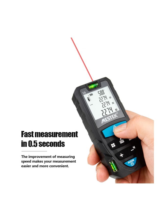 MESTEK S6 Series Intelligent Laser Range Finder Black/Blue 11.5x5x3cm - Image 3