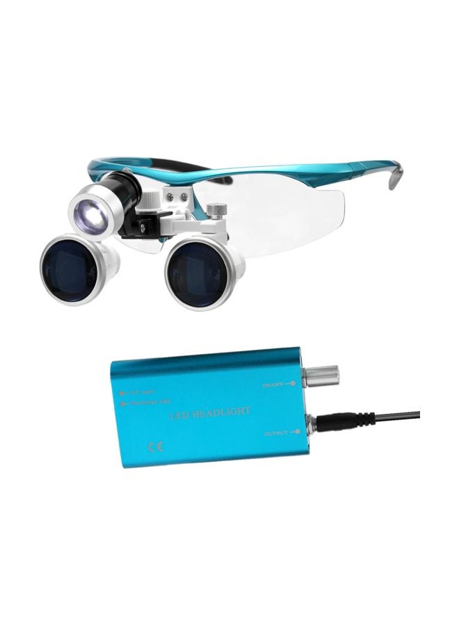 Surgical Medical Binocular Loupes Optical Glasses With LED Headlight Blue 16.50x7x15.50cm