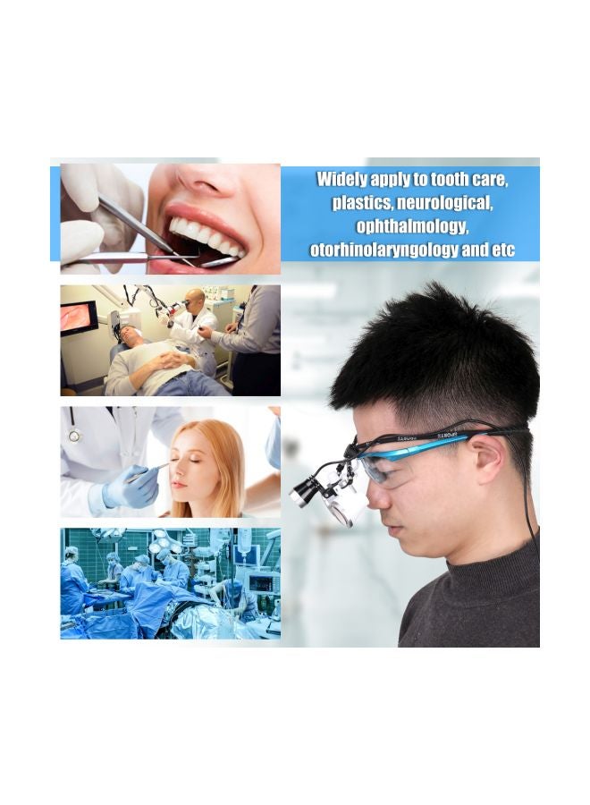 Surgical Medical Binocular Loupes Optical Glasses With LED Headlight Blue 16.50x7x15.50cm