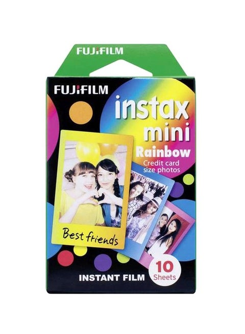 10-Sheet Instax Mini Rainbow Instant Flim Blue/Yellow/Green