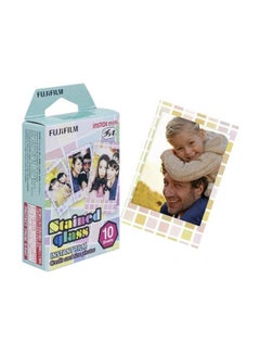 FUJIFILM 10-Sheet Instax Mini Stained Glass Instant Flim Pink/White  - Image 2