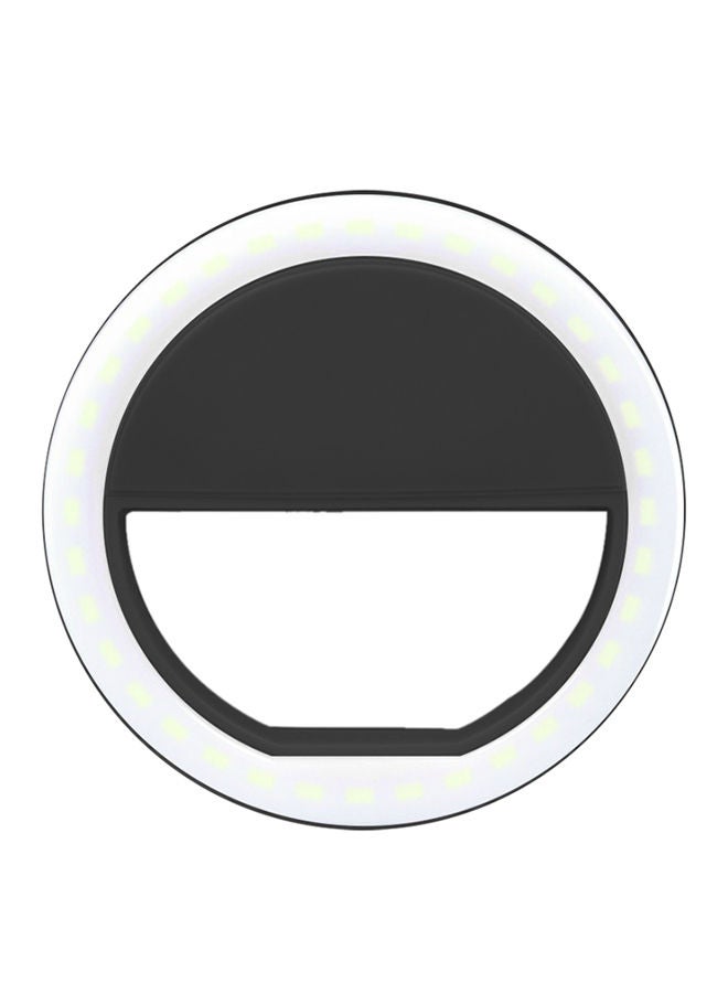 حلقة إضاءة LED للسيلفي أسود