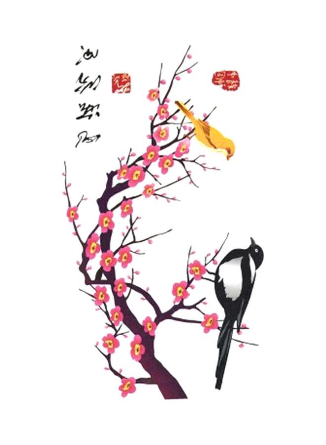 ملصق تاتو مؤقت مقاوم للماء وردي/ أسود/ أصفر