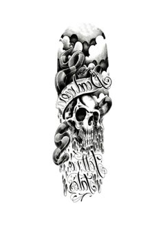 Full Arm Temporary Tattoo Stickers Black/Grey/White