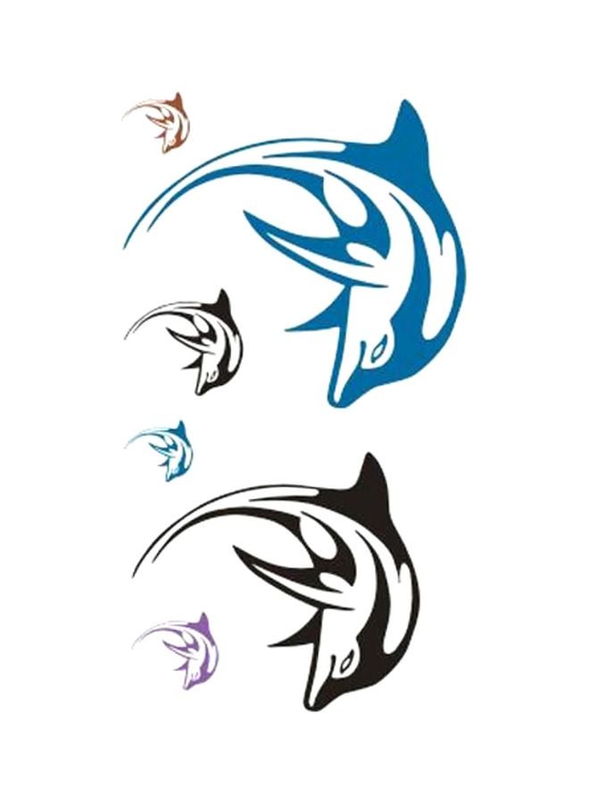 ملصقات تاتو مضادة للماء أزرق/أسود/بنفسجي