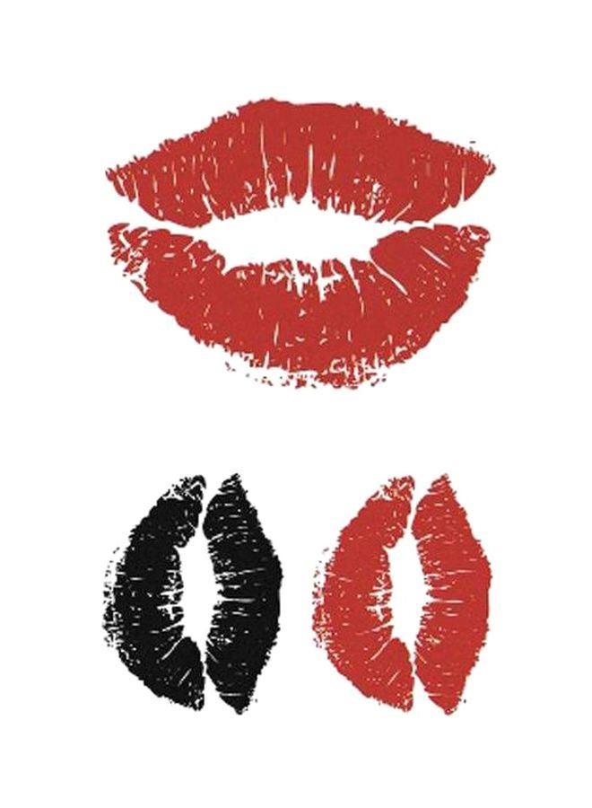 Waterproof Temporary Tattoo Sticker Red/Black