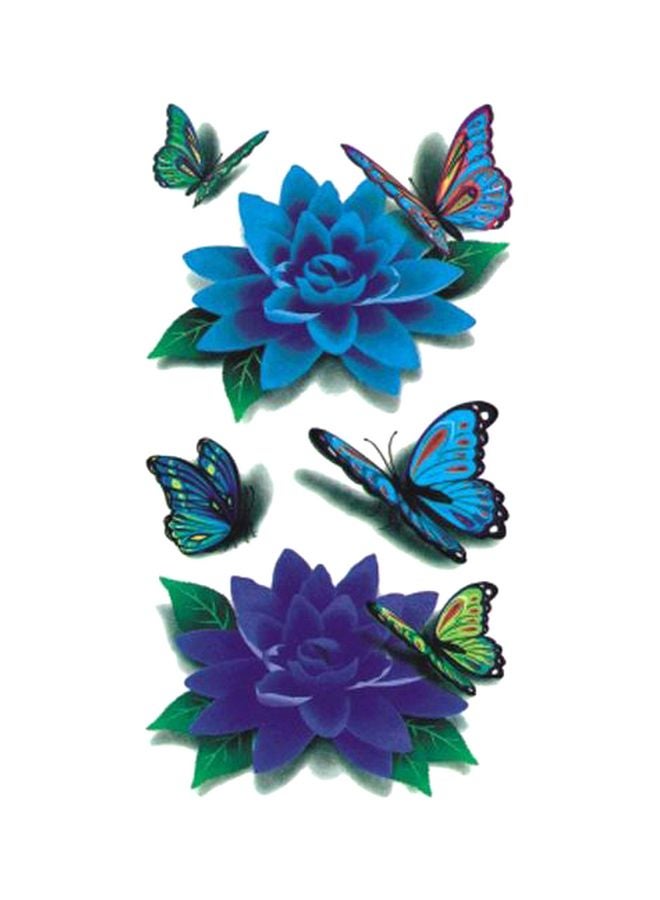 Waterproof Temporary Tattoo Sticker Blue/Green