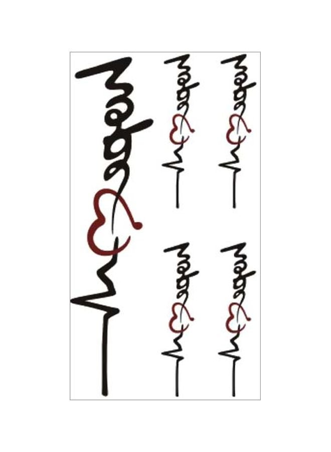 Waterproof Temporary Tattoo Stickers Black/Red