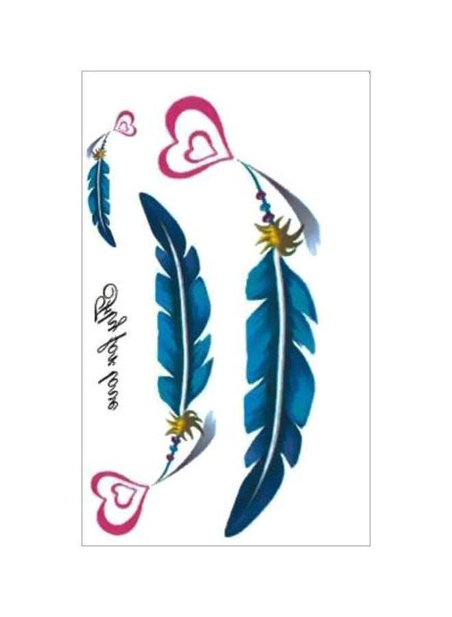 ملصق تاتو مؤقت مقاوم للماء أزرق/وردي/ذهبي